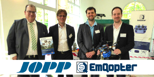 JOPP und Emqopter planen ersten Linienflug mit Drohnen.